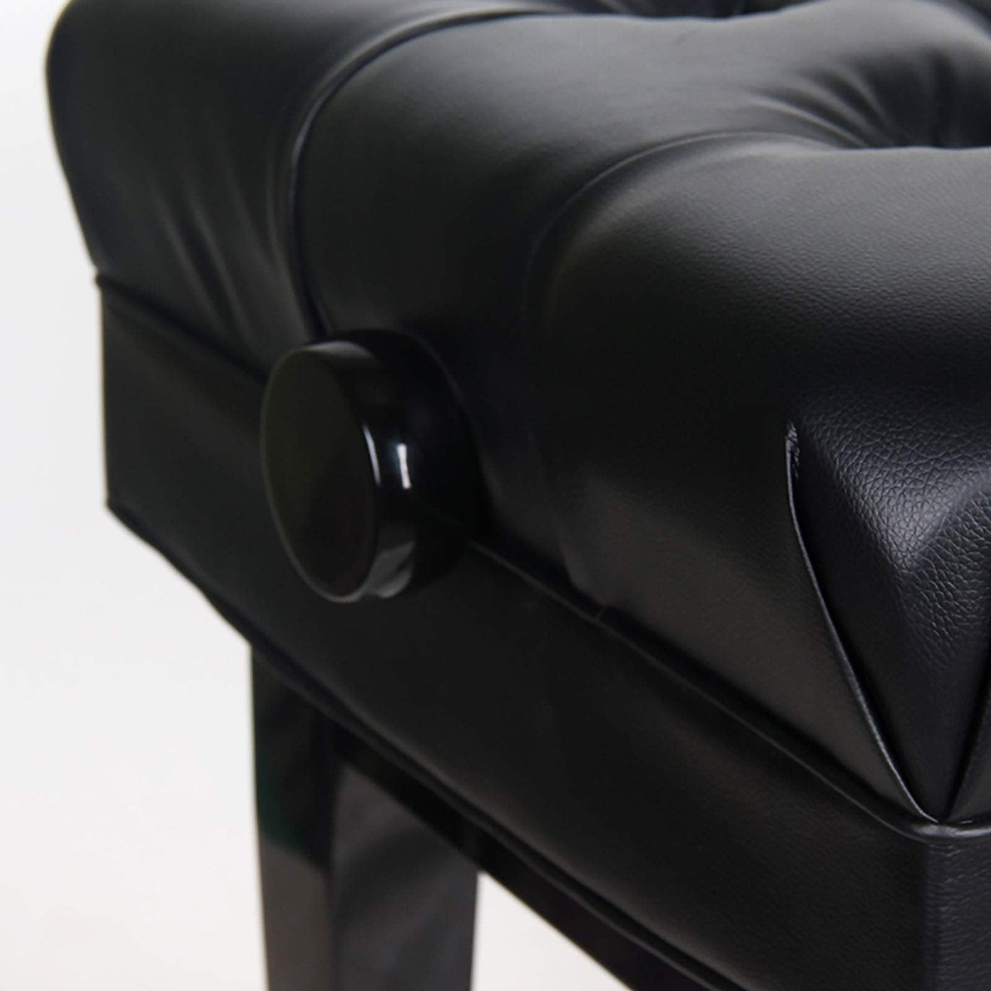 Leather Piano Bench Luxury Stool Solid Wood with Large Storage Box Adjustable Height Comfortable and Ergonomic zwart (zwart One Size)