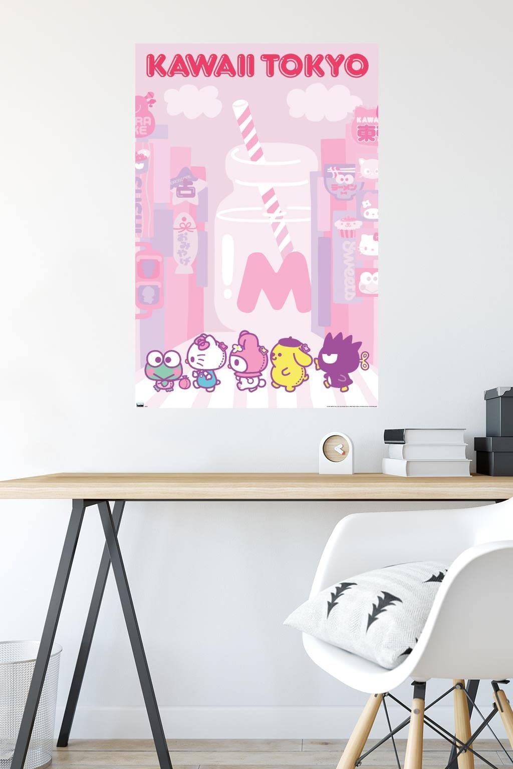 Hello Kitty and Friends: 20 Kawaii Tokyo - Group Wall Poster, 34L" x 22.4W", Unframed Version