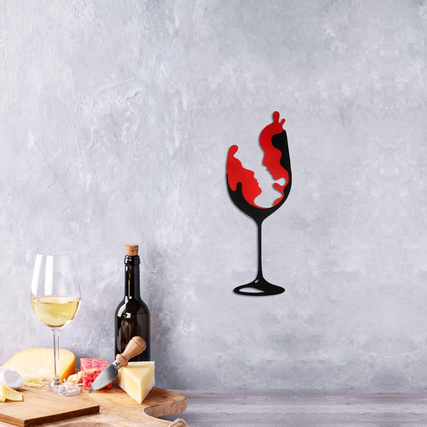 Rajukit Elegant Metal Wine Wall Decor Art Versatile Kitchen & Bar Wall Sculpture for Home, Dining & Living Room Lightweight & Durable Design