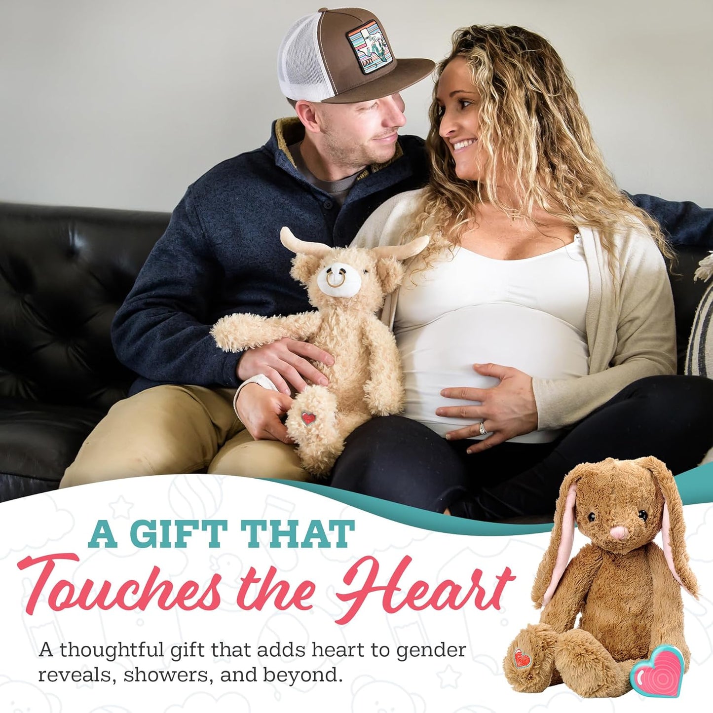 My Baby's Heartbeat Bear 20 3x5 My Babys Heartbeat Bear, Second Re-Recordable Voice Recorder Plush Keepsake, Ultrasound