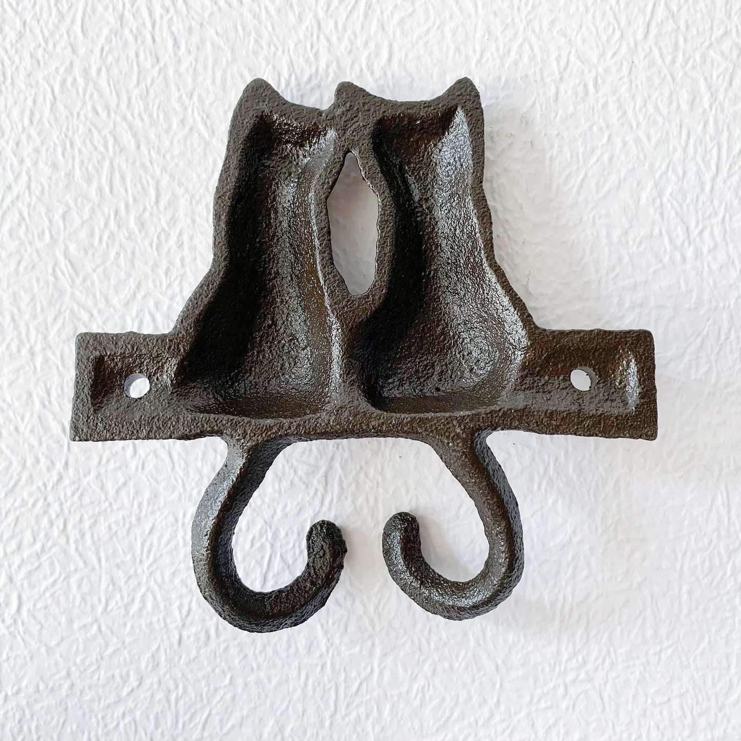 Zorues Rustic Cat-Shaped Decorative Wall Hook Rack Hangers for Hanging Clothes, Coats, Towels, Keys, and Hats, 1 Pack Antique Cast Iron Mounted Wall Hooks
