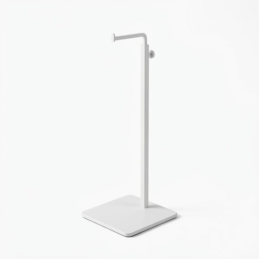 Single Hook Adjustable Purse Display Stand Metal Adjustable Handbag Bag Display Rack Holder (WHITE)