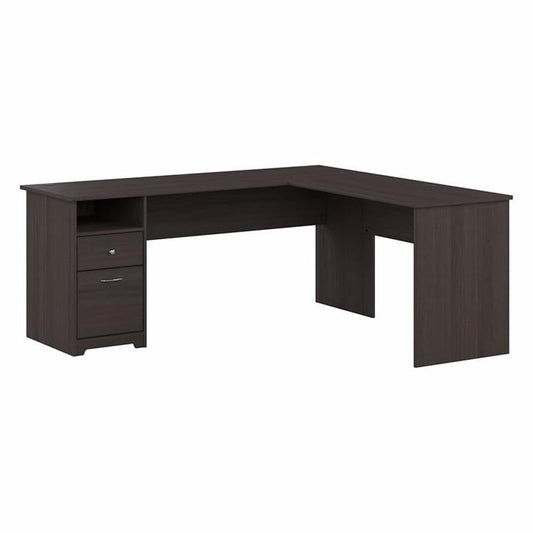 Bush Home L Shaped Desk with Drawers for Executive and Home Office | Cabot Collection Corner Table with Storage and Chrome Hardware | 72Wx23DX42W Return