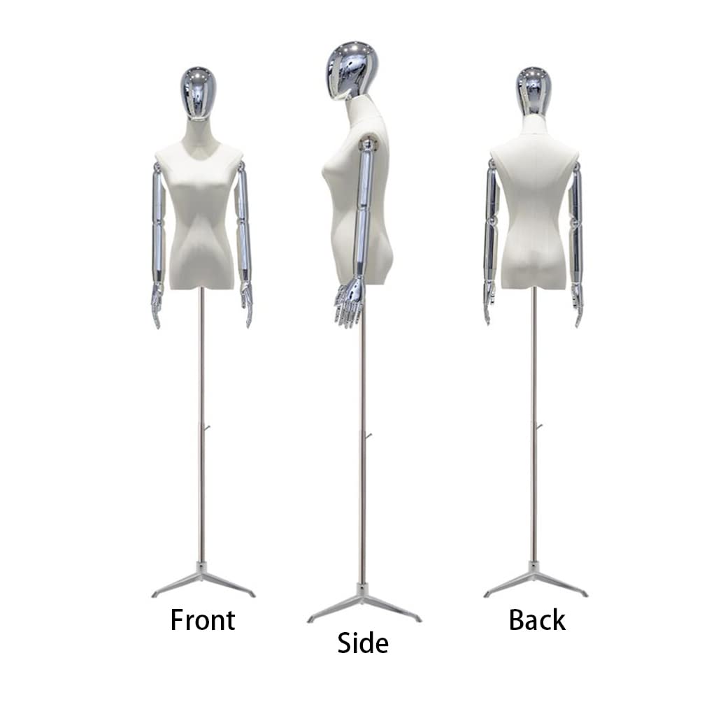 Adjustable Dress Form Mannequin for Women - Medium Size with Tripod, Detachable Head & Arms - Ideal for Sewing, Clothing, Jewelry Display & Craft Projects - Solid Wood Finish