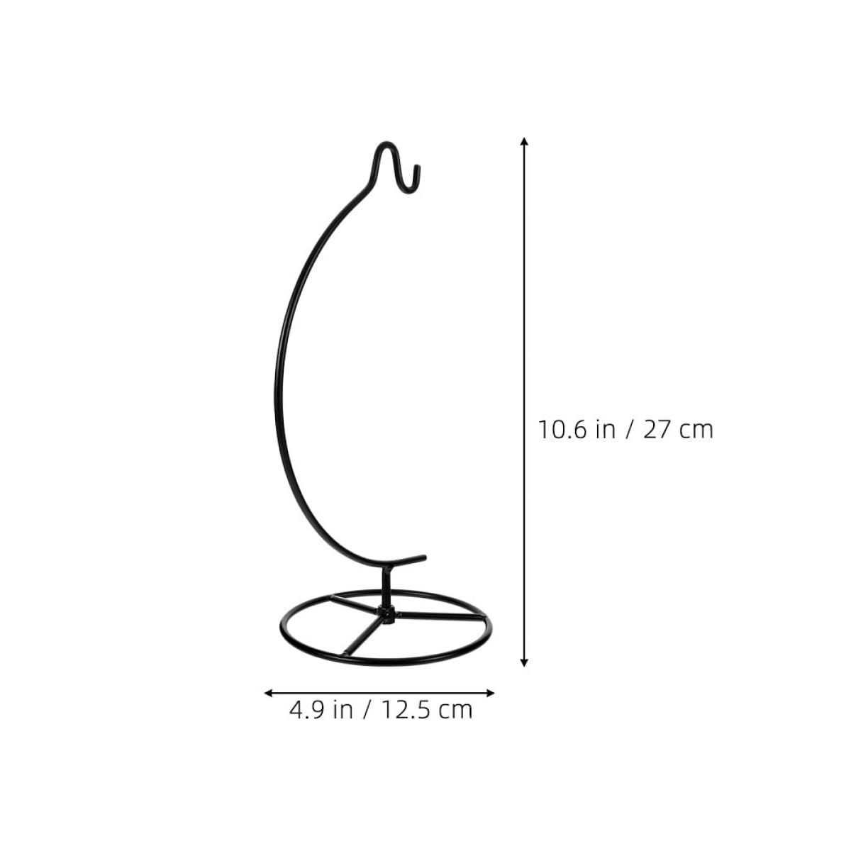 Toyvian 2pcs Moon-shaped Hanging Stand for Air Plant Terrarium and Ornament Display, Black Iron Metal Hook Rack for Indoor Home Décor and Hanging Flowerpot Holder