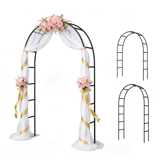 Thorise 7.9 Ft H x 4.6 Ft W Metal Pergola Arbor,Assemble Freely 2 Sizes,for Various Climbing Plant Wedding Garden Arch Bridal Party Decoration Wide Arbor, 1 Pack