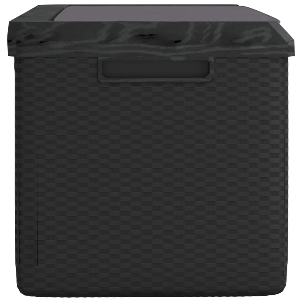 hliofuir Patio Storage Box, 92.5 Gallon Deck Box for Garden and Terrace, Synthetic Polypropylene Outdoor Container with Gas-Lift Lid, Anthracite, 48.8 x 48.8 x 23.2 in