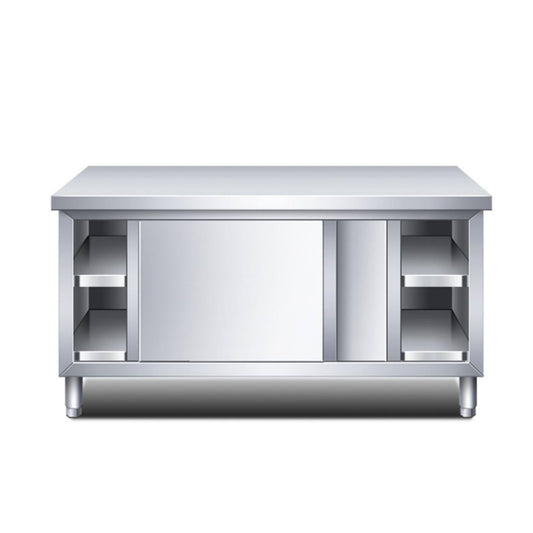 Stainless Steel Work Table, 39 in/42 in Commercial Food Prep Worktable, Heavy Duty Prep Worktable, Kitchen Cabinet Work Benches for Garage Restaurant, Home and Hotel(100x60x80cm/39.3x23.6x31.4in)