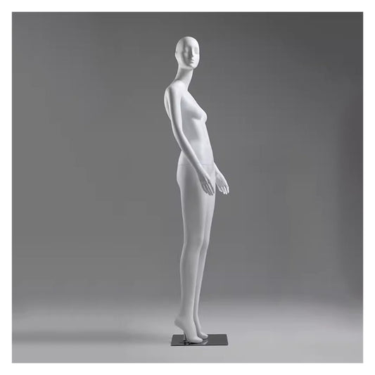 Matte White Tall Female Mannequin with Head, Detachable Torso Dress Form for Retail & Home Display - Ideal Clothing Display for Online Shops (Size: Style5)