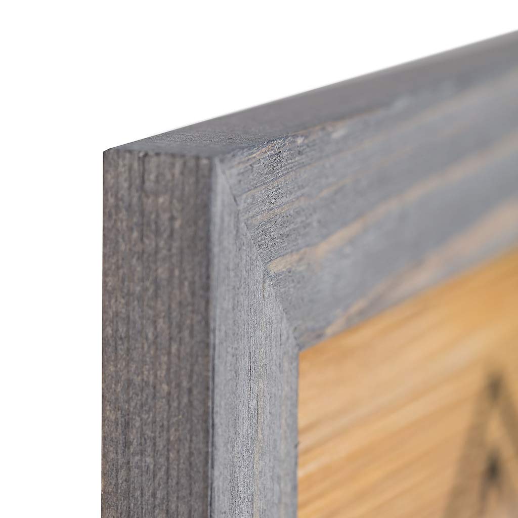 Rustic Wooden Picture Frame 8x10 - Grey Set of 2-100% Natural Eco Solid Wood and High Definition Real Glass for Wall Mounting Tabletop Photo Frames