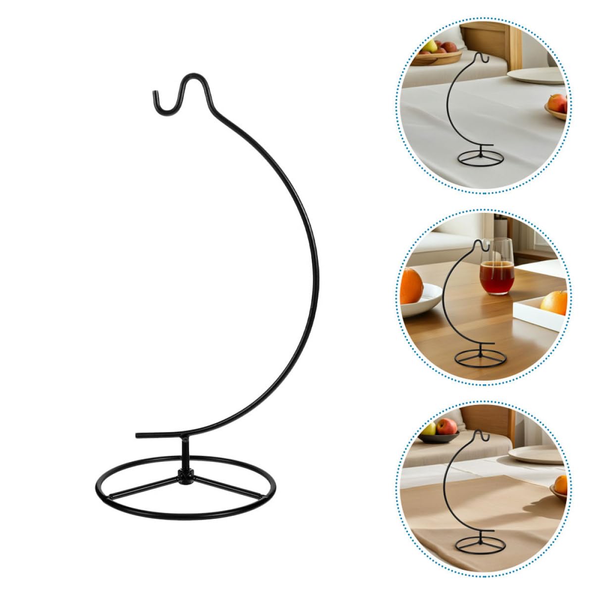 JOINPAYA 2pcs Moon-shaped Iron Hanging Rack for Air Plant Frame and Ornament Display Hanger, Metal Tillandsia Planter Holder with Hook for Indoor Home Décor and Micro Landscape