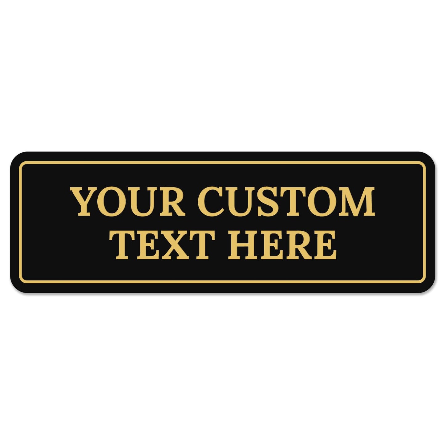 Custom Wall or Door Sign, Personalized Plaque Engraved Message for Bussiness, Property and Home Indoor/Outdoor, 4x12 Inches, Made in USA by Sigo Signs - Square