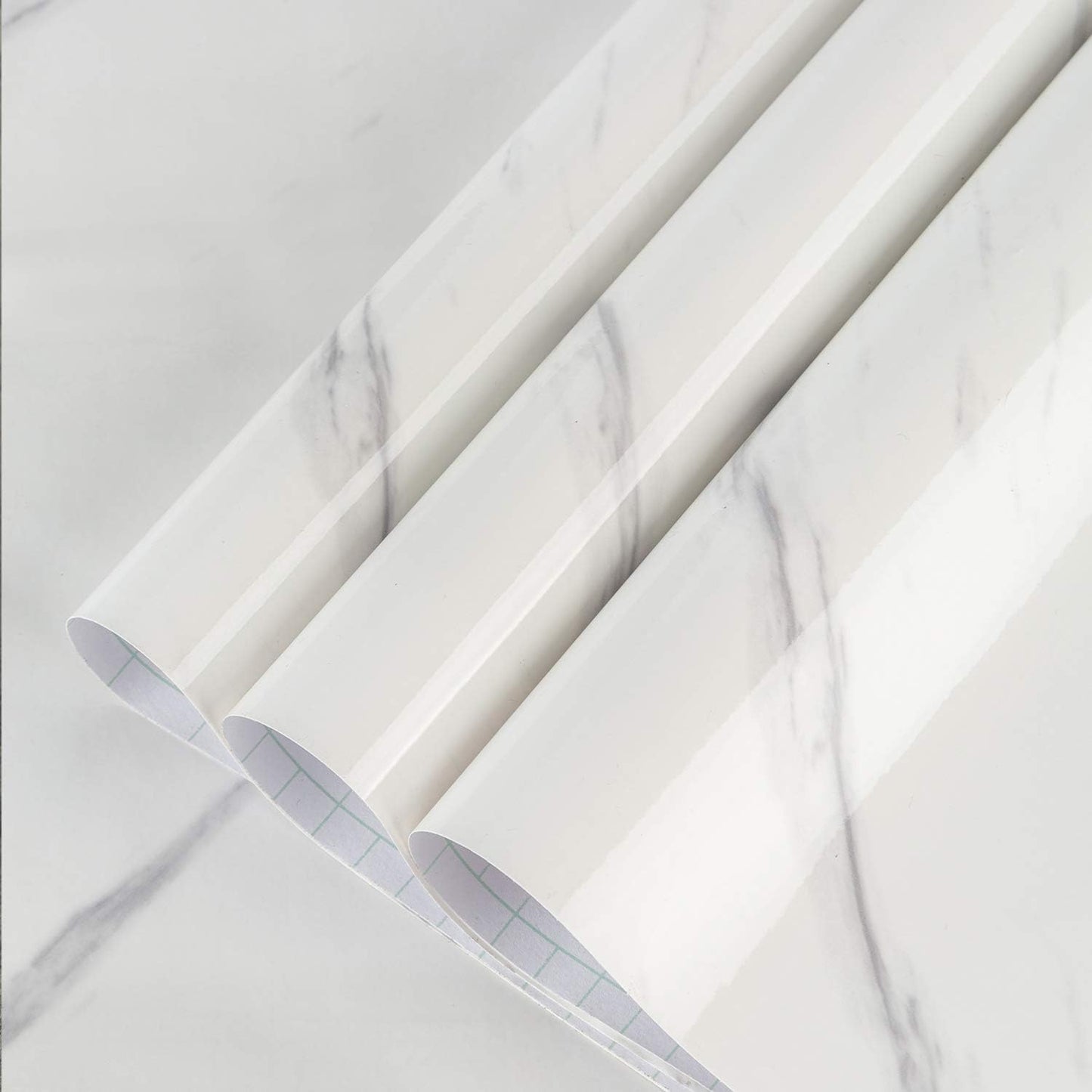 Large White Marble Granite Wallpaper Peel Stick Thicken 48x197inch Waterproof Furniture Sticker Self-Adhesive Contact Paper Marble Vinyl Wrap for Countertop Fireplace Backsplash DIY Wall Sticker