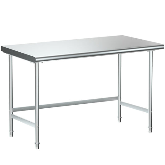 Treshin Stainless Steel Work Table Open Base 30" X 60", Commercial Heavy Duty Prep Table for Kitchen, Restaurant, Home, Hotel, Laundry