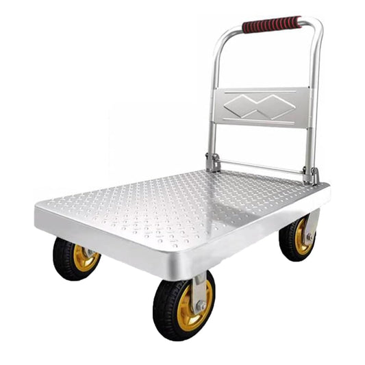 Heavy Duty Foldable Garage Platform Truck Flatbed Dolly Cart with 360° Swivel Wheels Ideal for Moving Groceries Warehouse and Garage Use