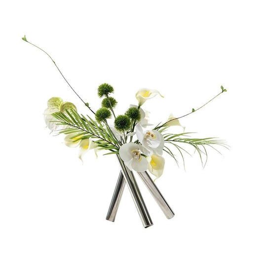 SABALON Simulation Tree Potted Plant Light Luxury Creative Round Tube Simulation Flower Art Decoration Sample Room Living Room Porch Flower Arrangement Simple Decoration Artificial Bonsai Tree