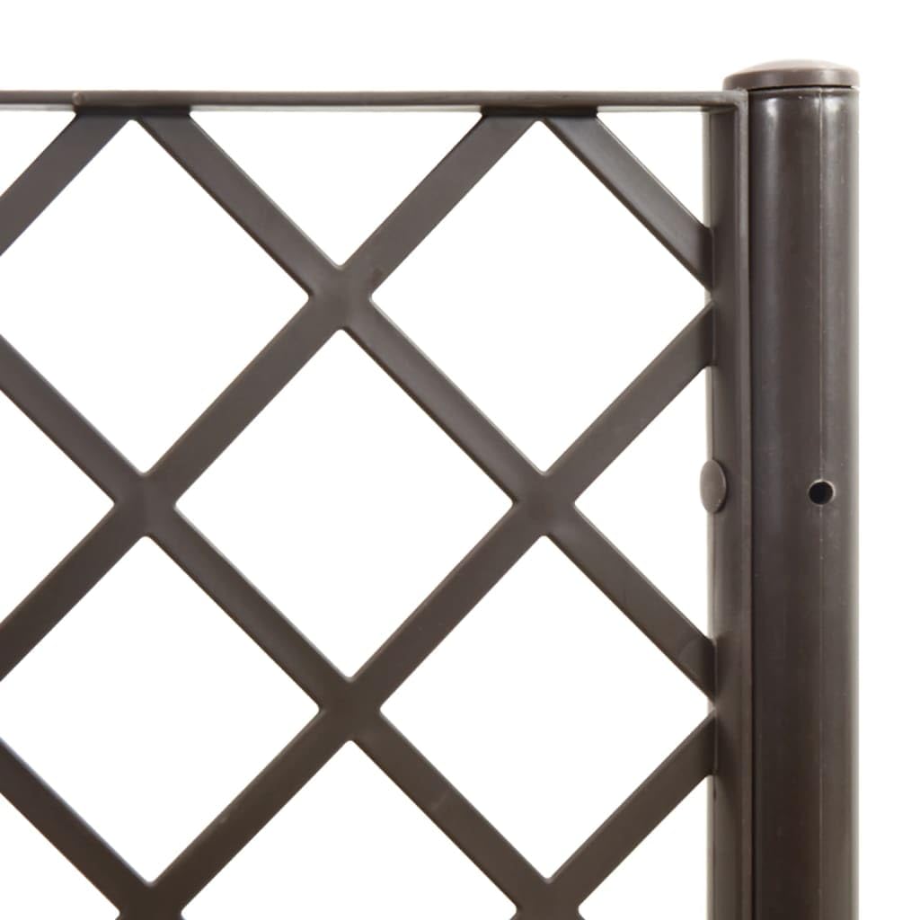 Yanyetangrui Garden Planter with Trellis Brown Polypropylene Large Outdoor Flower Pots 63"x63"x55.1" Modular Rattan Look Box for Patio Porch Garden Plants