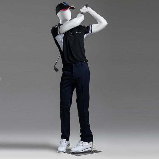 Realistic Golf Sports Mannequin Full Body Display, Detachable Male/Female Dress Form with Sturdy Metal Base for Retail Showcases and Apparel Display(Male One Size)