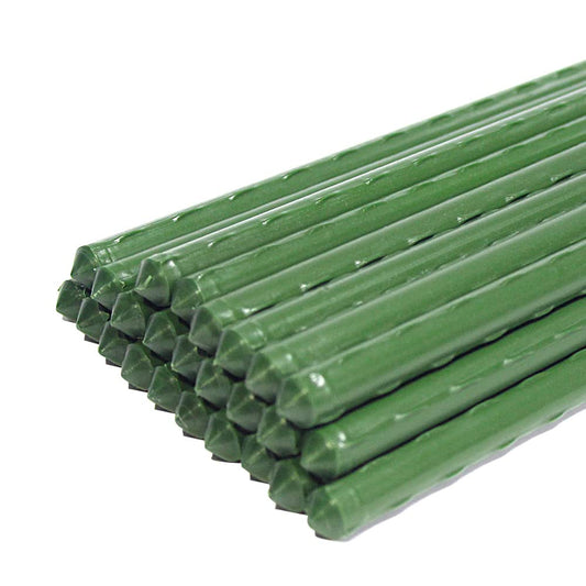 G-LEAF Garden Stakes 5 ft Plastic Coated Steel Tube Sturdy Metal Plant Sticks for Tomato,Cucumber,Bean,Tree,Pack of 25