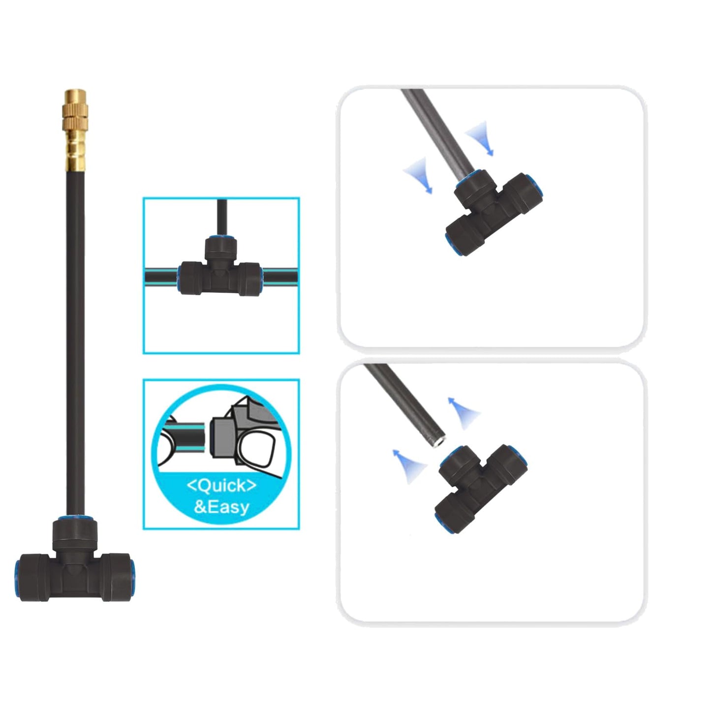 New drip Irrigation kit, Automatic Garden Watering System, Quick Connector and 360-degree Bending Dropper atomizing Copper Nozzle, Garden Plant Lawn Courtyard Watering System. (65FT Ⅱ)