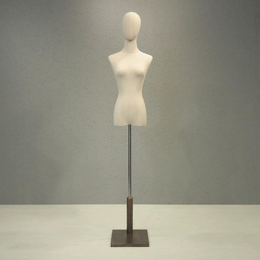 ntumLeap Female Dress Form Torso Adjustable Height with Wood Stand for Clothing Display and Body Mannequin,Brown,A,Natural-B, Brown-A
