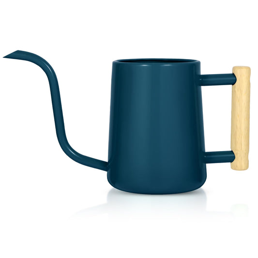 Watering Can Indoor Plants, 35 oz/1000 ml Metal Stainless Steel Watering Can Pot with Long Spout for Indoor House Plants Bonsai Outdoor Garden Flower Decorative (Dark Blue)