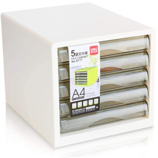 IIPOSAQQ Desktop Drawer Sorter Archive Cabinet 5-Layer Plastic Drawer Information Office A4 Storage (Color : White) File Cabinets
