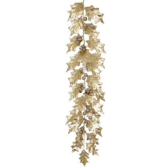 Mark Roberts Grand Holly Garland 5.5-Foot - Festive Christmas Garland for Fireplace Decor, Christmas Tree, and Holiday Table Decorations