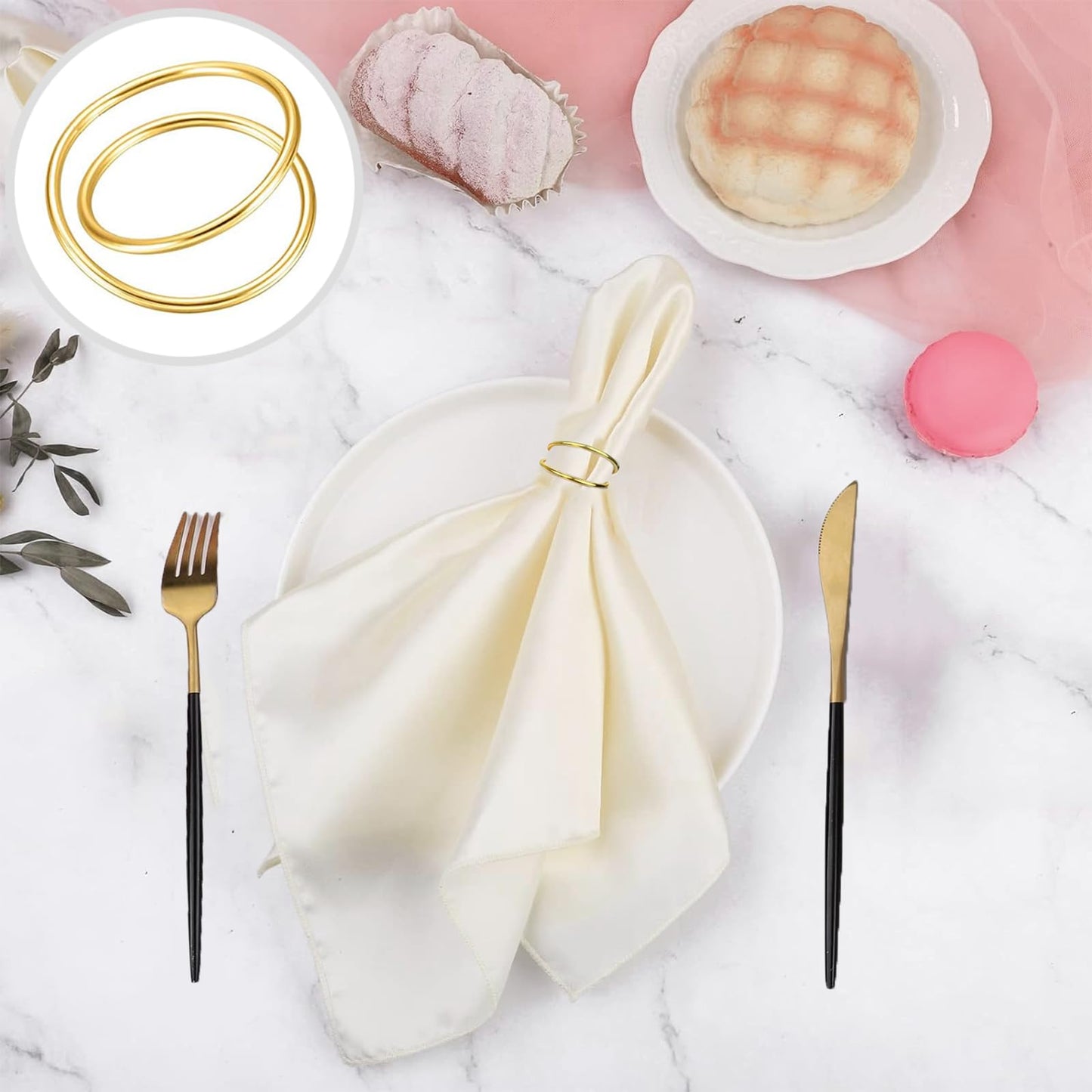 Gold Napkin Rings-24 PCS Metal Spiral Napkin Rings(Spiral) Napkin Holders Buckles for Family Dinner, Wedding, Party,Table Decorations