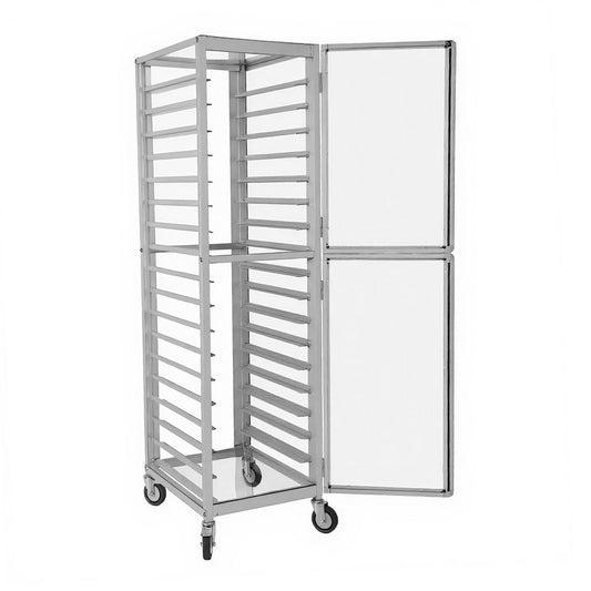 CervidomePro 18 Tiers Commercial Bun Pan Rack with Wheels Bakery Cart NSF Listed Sheet Pan Rack Aluminum Racking Trolley Storage For Kitchen Home Bread Baking Equipment 18.5x24.6x70in