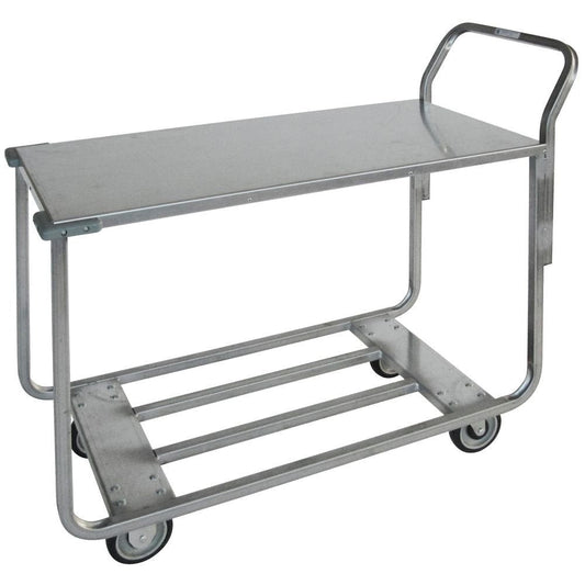 HUBERT Commercial Stainless Steel Heavy Duty Silver Utility Cart - 47" L x 20" W x 40" H