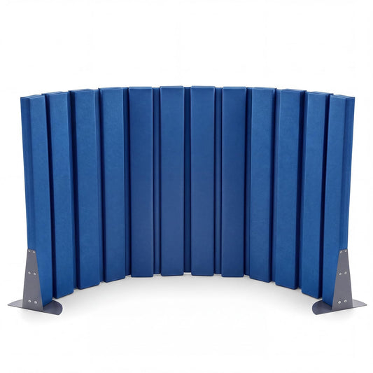 AmazingSpark 1 Pcs 30" X 6' Soundproof Room Divider Panel, Foldable Acoustic Partition Wall with Stand and Straps, Freestanding Privacy Screen for Office Study Bedroom Studio Library (Blue)