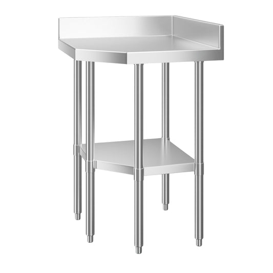 Stainless Steel Corner Work Table 32" x 32" – Commercial Corner Prep Table with Undershelf, 16 Gauge Type 304 Stainless Steel Top, 4" Backsplash, NSF Kitchen Work Table