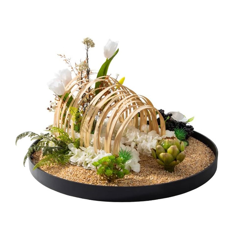 Artificial Plant Large Round Table in The Middle of The Turntable Flower Hotel Table Restaurant Light Luxury Decorations Landscape Decorations Artificial Tree Indoor(Large)