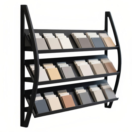 Floor tile sample rack,Customizable Large Wall-Mounted Tile Display Stand, Sturdy Iron Frame & Wooden Shelf for Floor Tiles, 80x90cm Sample Rack, Ideal for Retail Showrooms & Home Decor