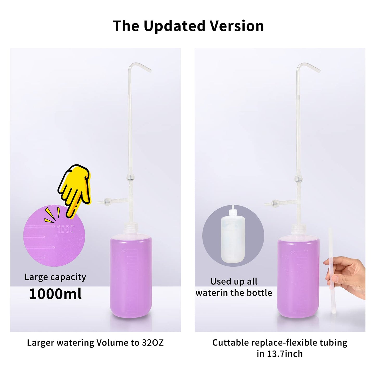 BKSAI Plant Water Bottle for Hanging Plant 33oz with Long Spout Can Watering Bottle Squeeze for Succulents Bonsai House Plants Potted Flowers Shrubs | Indoor or Outdoor