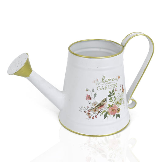 Z² BellaDecor Cute Small Watering Can Indoor Plants Garden Metal Decorative Watering Cans for Outdoor Plants Bonsai Outdoor Garden Flower Decorative (White, 1.5L, 50.7 Oz)