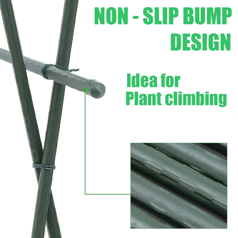Mininfa Steel Plant Stakes 6 Feet, Plastic Coated Metal Garden Stakes Supports Climbing for Tomatoes, Trees, Beans, 10 Pack