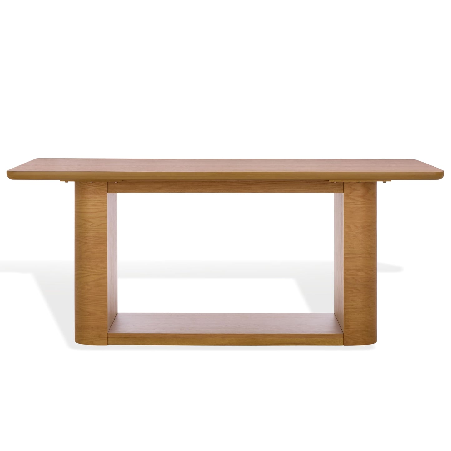 SAFAVIEH Home Collection - Howard Natural Oak Wood Dining Table, Modern Rectangle Pedestal Base, Contemporary Design (SFV7250A)