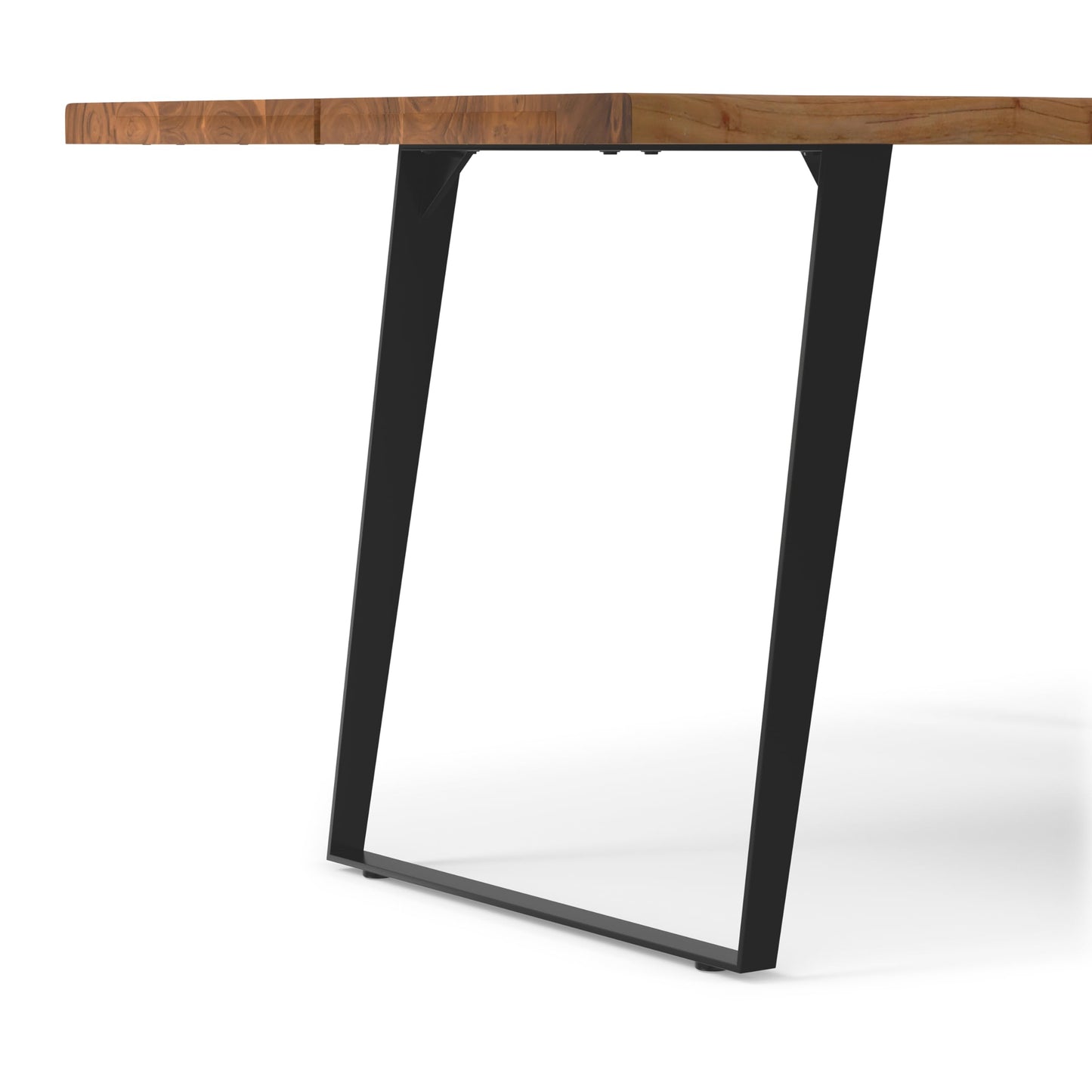 SIMPLIHOME Delta Dining Table - 72 inch Wide Solid Acacia Wood Rectangular Table in Natural, Modern Industrial Style for Dining Room or Kitchen with Black Powder-Coated Iron Base, Seats 6