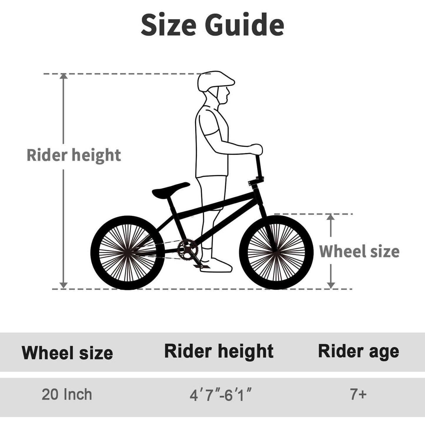 cubsala Freestyle BMX Bike, 20 Inch Yaphet Bicycle for Teen Beginner Adult Riders, Bike with 360° Rotating Handlebar and 4 pegs, Whtie