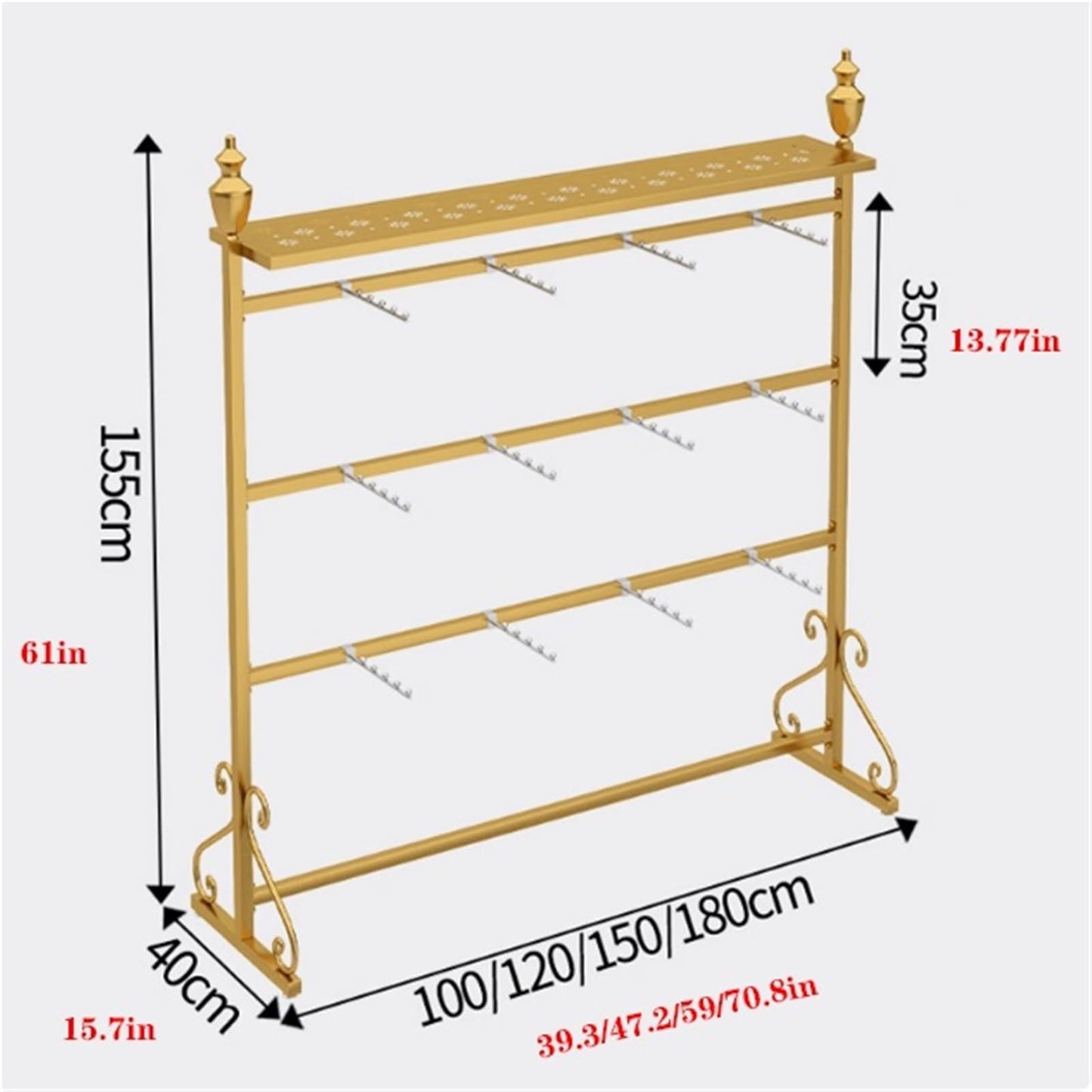 Clothing Store Boutiques Retail Lingerie Garment Rack, Metals, Underwear Display Stand, Commercial Shelves Clothes Rod, for Lingerie Socks Bra Panties Scarves(White,120 * 40 * 155c
