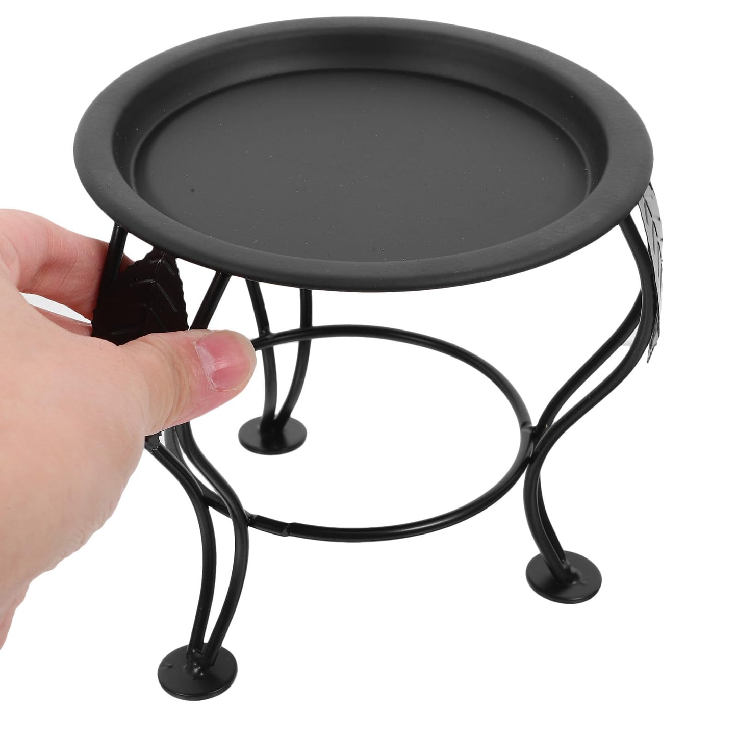 Beavorty 2pcs Metal Plant Stand Flowerpot Holder Indoor Outdoor Iron Decorative Ball Base for Garden Patio Front Door Plant Display