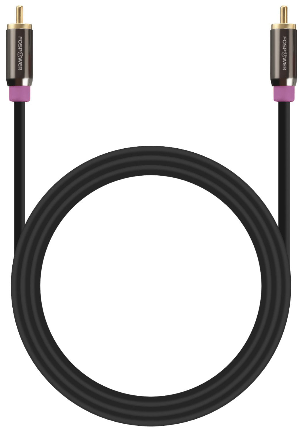 (10 24K FosPower Subwoofer Cable FT) RCA to RCA Audio Stereo Cable, Male to Male - Dual Shielded Cord | Gold Plated