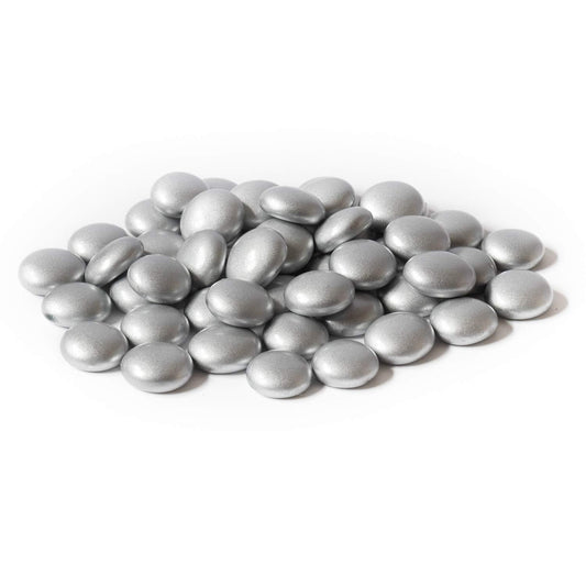 Royal Imports Glass Flat Marbles Stones Rocks, Party Table Scatter, Wedding Centerpieces Decor, Aquarium Pebbles, Vase Filler Gems, 5 LBS (Approx 500 pcs), Silver