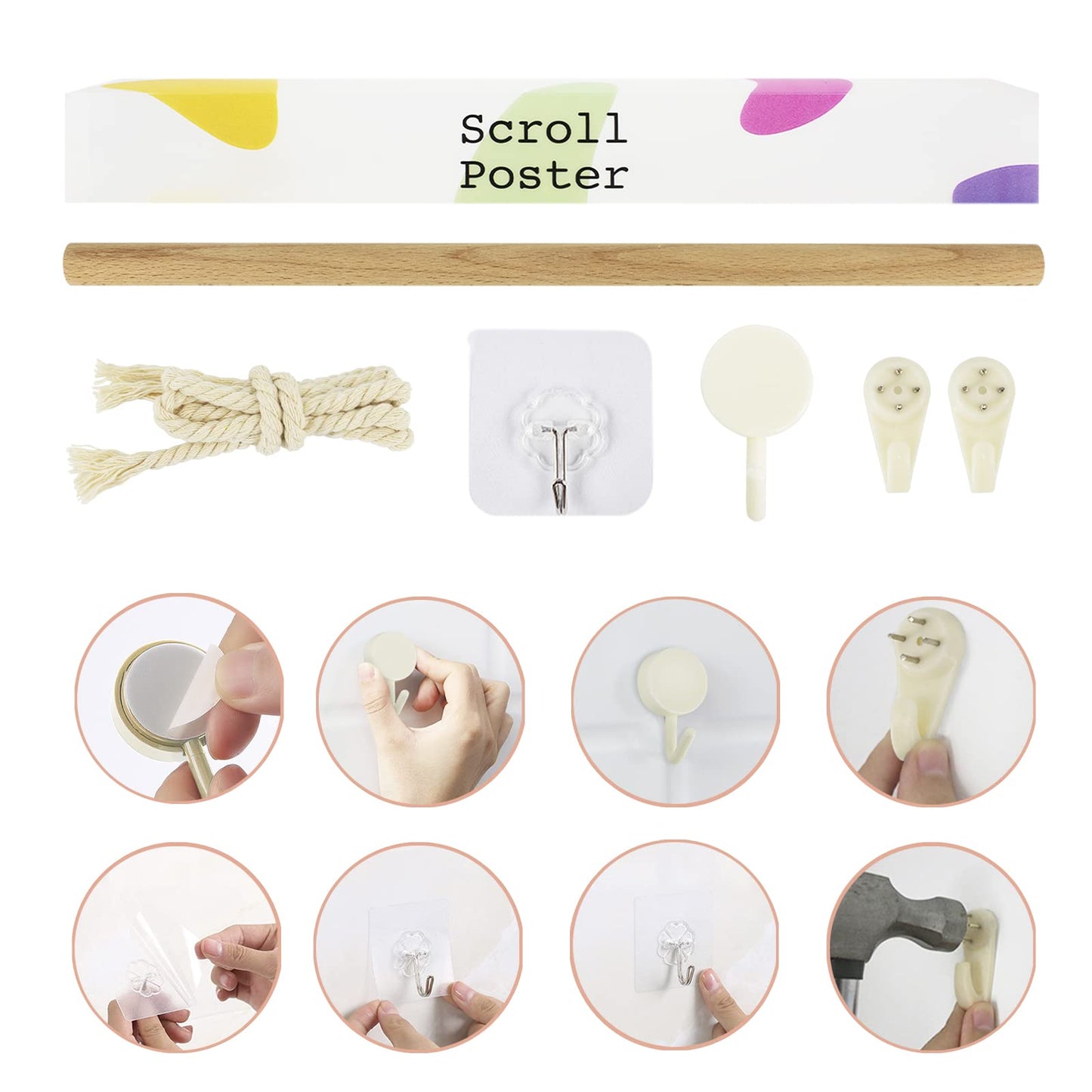 Hanging Poster Canvas Wall Art Painting Anime Characters Silhouette Effect Wall Tapestry With 2 Tassels And Wooden Hanging Rod Wall Decor Tapestry Decoration For Room (Dragon-Sword-Style2)