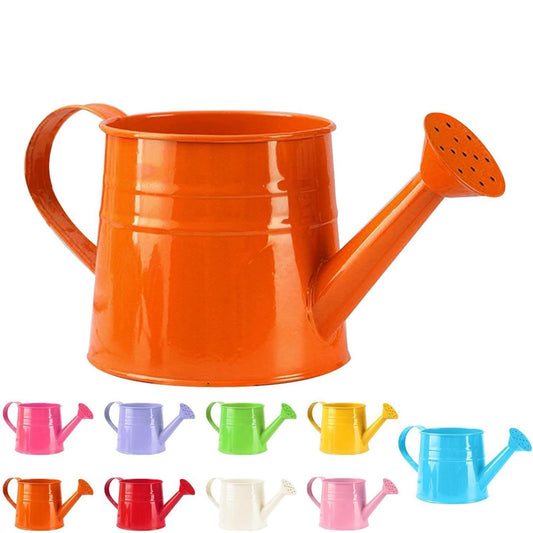 Metal Watering Can, 1L Tinplate Watering Kettle, Plant Watering Can for Outdoor Indoor Plants, Vintage Sprinkling Cans Gardening Tool, Galvanized Steel Watering Cans for Flowers (Orange)