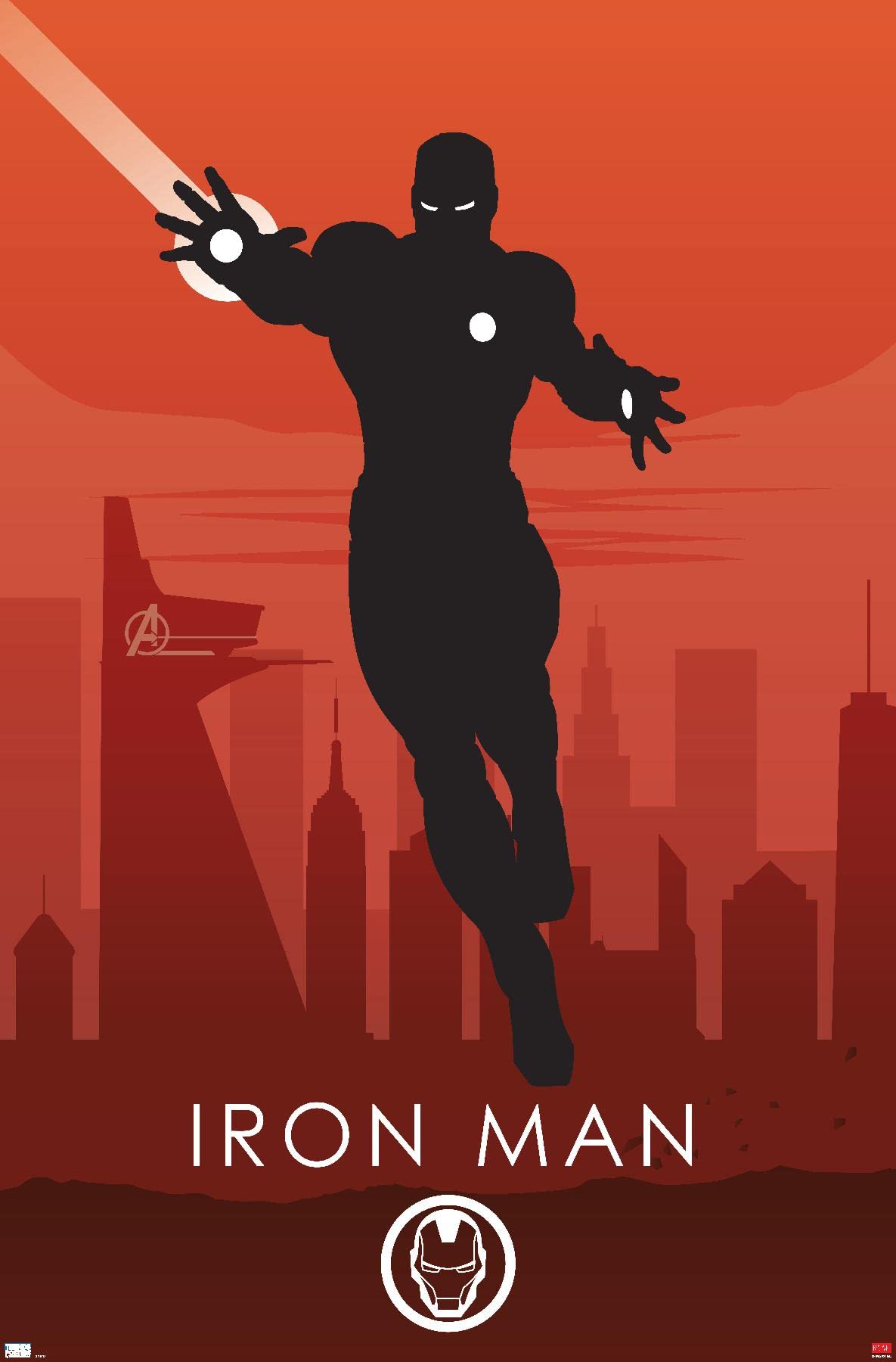 Trends International Marvel Heroic Silhouette - Iron Man Wall Poster, 22.375" x 34", Premium Unframed Version