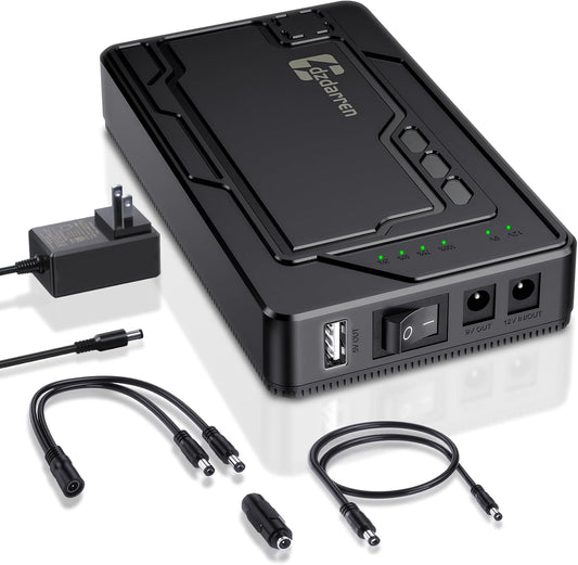 dzdarren 12V Pack 10000mAh, 5V/ 9V/12V Bank(12V 10000mAh 9V13000mAh 5V 24000mAh) Pack Rechargeable Battery Portable