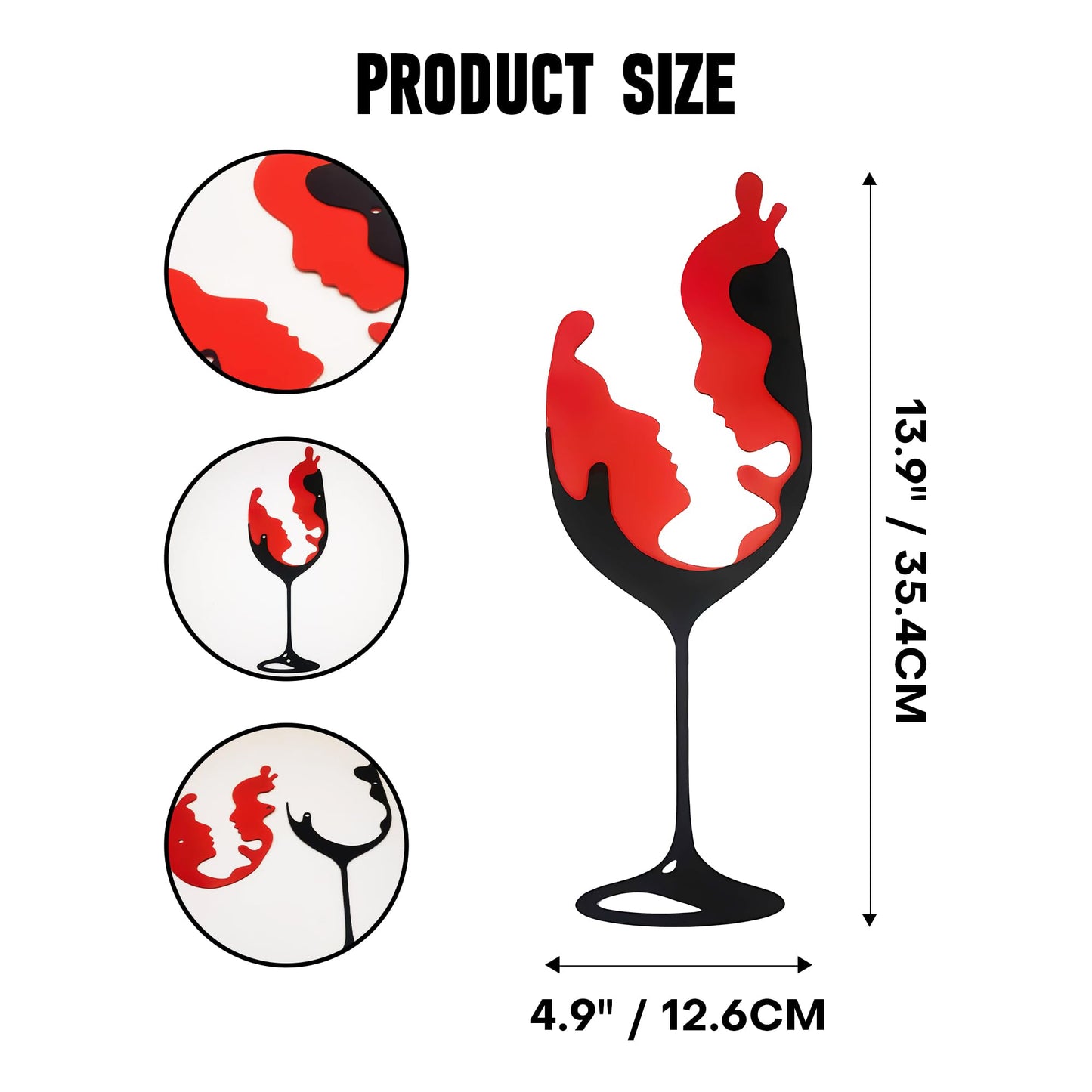 Rajukit Elegant Metal Wine Wall Decor Art Versatile Kitchen & Bar Wall Sculpture for Home, Dining & Living Room Lightweight & Durable Design